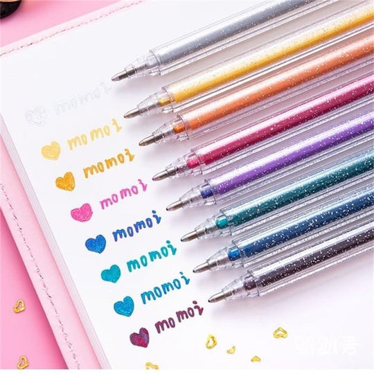Sparkle Glitter Gel Pen Set (8/12/18pcs), Smooth & Smudge-Resistant, Eco Glitter, Ideal for All Ages – Grab Now!