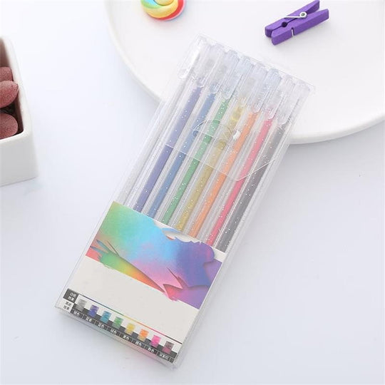 Sparkle Glitter Gel Pen Set (8/12/18pcs), Smooth & Smudge-Resistant, Eco Glitter, Ideal for All Ages – Grab Now!