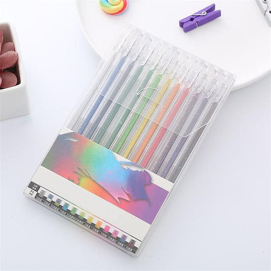Sparkle Glitter Gel Pen Set (8/12/18pcs), Smooth & Smudge-Resistant, Eco Glitter, Ideal for All Ages – Grab Now!