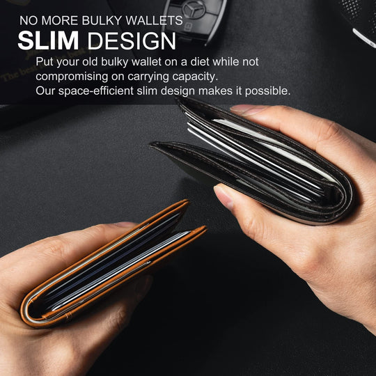 Limited-Time Discount!!RFID-Blocking Leather and Carbon Fiber Credit Card Holder