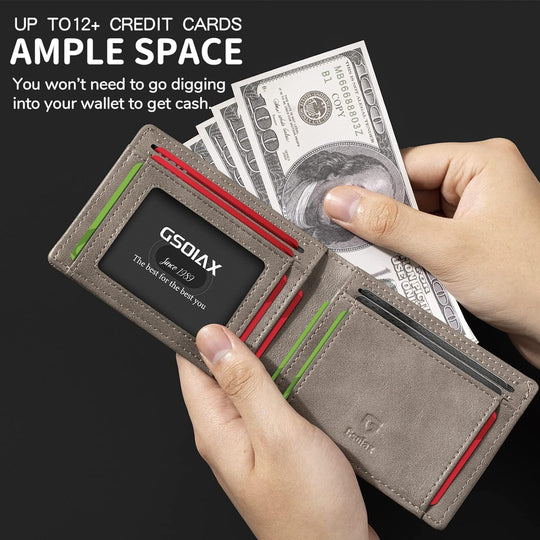 Limited-Time Discount!!RFID-Blocking Leather and Carbon Fiber Credit Card Holder