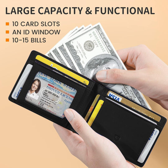 Limited-Time Discount!!RFID-Blocking Leather and Carbon Fiber Credit Card Holder
