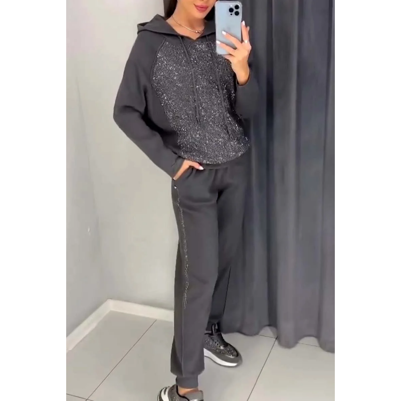 🌸JUALAN HARI TERAKHIR DISKAUN 50%.🌸Baju Sweat Bertudung Wanita dan Jogger Berikat (Set 2 Keping)