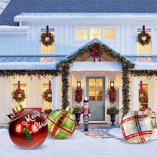 🎊Jualan Krismas - Diskaun 50%.🎊Bola Berhias kembung PVC Krismas luar