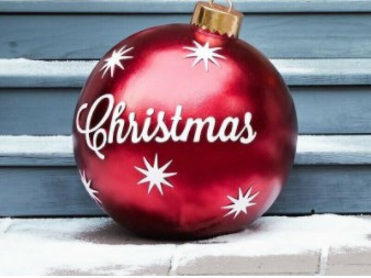 🎊Jualan Krismas - Diskaun 50%.🎊Bola Berhias kembung PVC Krismas luar