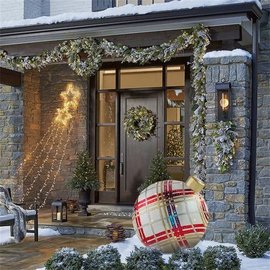 ✨JULREA 50% RABATT✨    Uppblåsbar dekorerad boll för utomhusjul i PVC