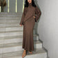 Women’s Casual Turtleneck Top & Maxi Skirt Two-Piece Set