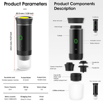 ✨New Arrival✨Rechargeable Portable Coffee Maker for Capsules