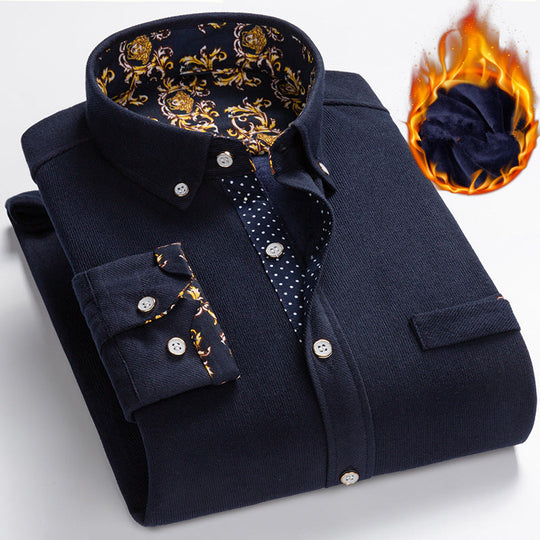 💥Men's Premium Fleece-Lined Corduroy Shirt - Winter Warmth