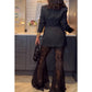 ✨New Arrival✨Stylish Blazer & See Through Flared Pants 2 PCS Set