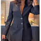 ✨New Arrival✨Stylish Blazer & See Through Flared Pants 2 PCS Set