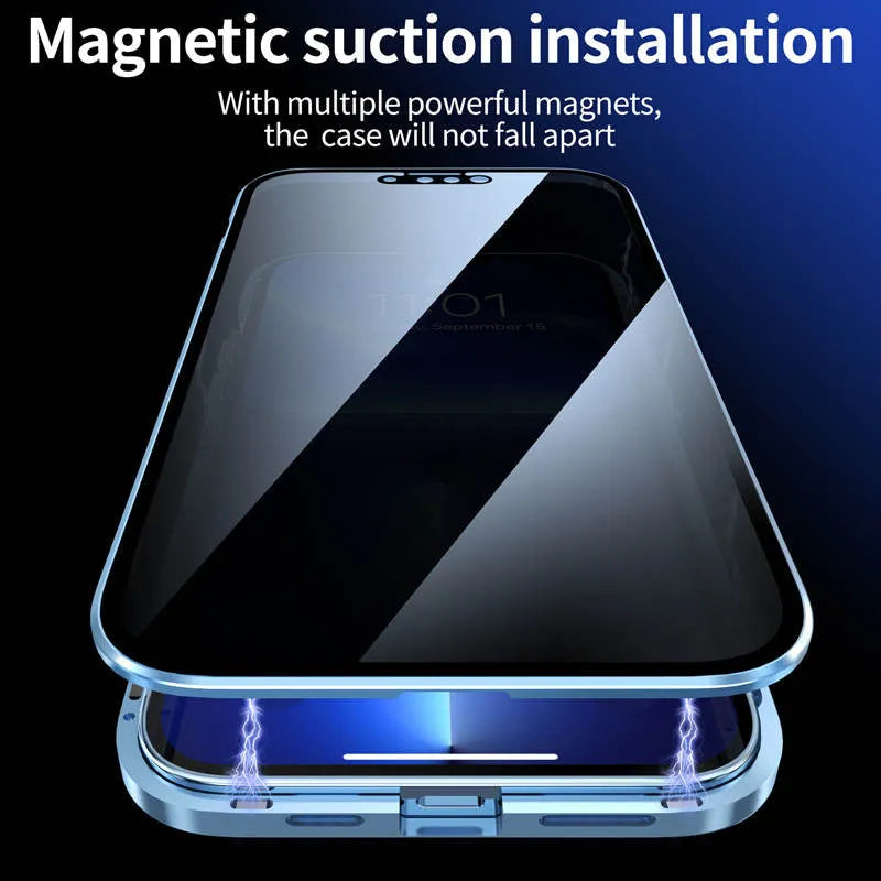 ✨Ny ankomst✨Magnetisk dobbeltsidig glassdeksel med anti-peeping-funksjon til iPhone