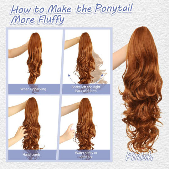 💜Limited time promotion 50%OFF💜Clip-on Wavy Ponytail Extension