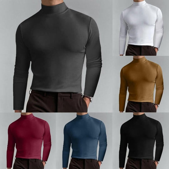 🖤Black Friday Sale:50% OFF🔥Mens High Neck Slim Fit Long Sleeve T-shirt