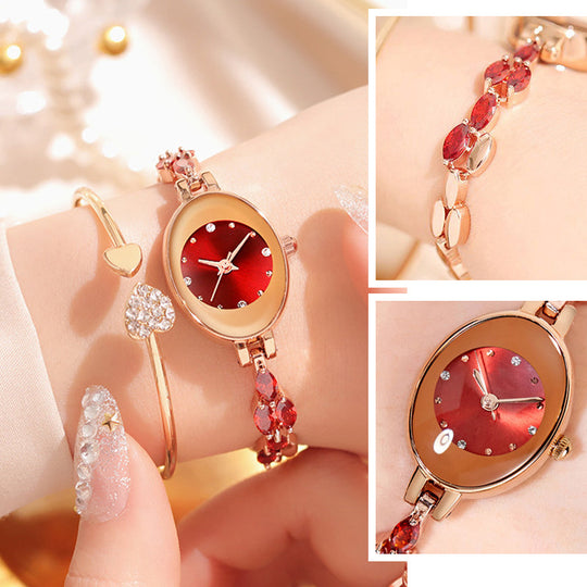 🎀⌚Jam Tangan Gelang Zirkon Berwarna Wanita