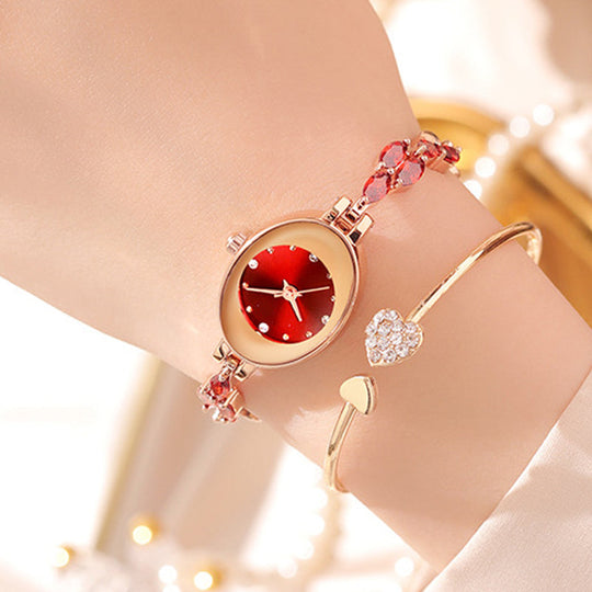 🎀⌚Jam Tangan Gelang Zirkon Berwarna Wanita