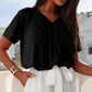 ⏳ Limited time 50% off! 💥Women's Casual Pleated V-Neck Short-Sleeve Top（The more you buy, the higher the discount）