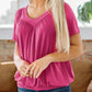 ⏳ Limited time 50% off! 💥Women's Casual Pleated V-Neck Short-Sleeve Top（The more you buy, the higher the discount）