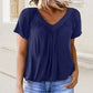 ⏳ Limited time 50% off! 💥Women's Casual Pleated V-Neck Short-Sleeve Top（The more you buy, the higher the discount）