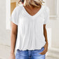 ⏳ Limited time 50% off! 💥Women's Casual Pleated V-Neck Short-Sleeve Top（The more you buy, the higher the discount）