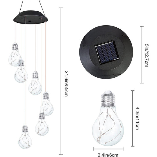 ⏰Begrænset salg💡Farverige LED solcelledrevne pærer vindklokker (50% rabat)