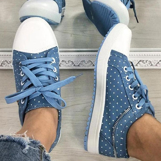 🎉Hot Sale 50% RABAT🎉Dame casual flade runde tå snøresko med lav top