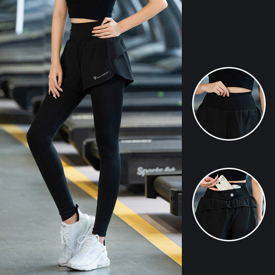 Kvinders høje talje fitness leggings med lomme