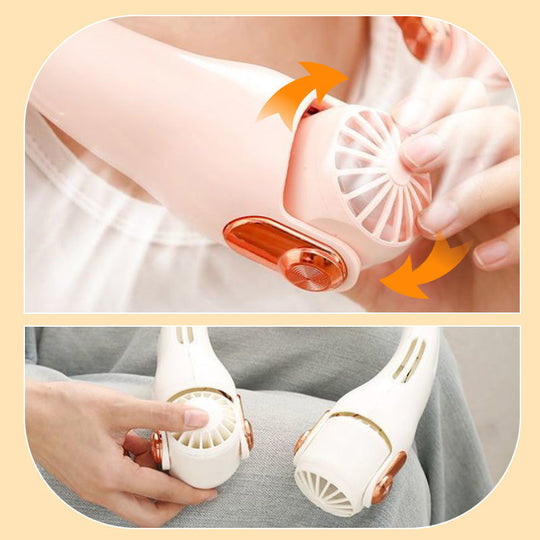 Neck Air Conditioner Fan – Ultra‑quiet, 360° rotating, 3 speeds. Hands‑free cooling, long battery. Summer essential!