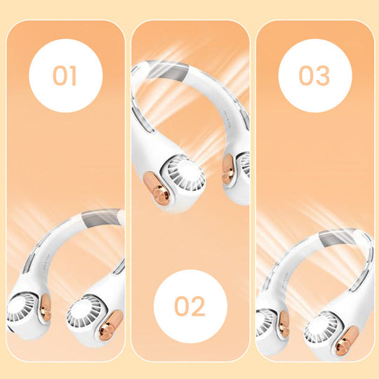 Neck Air Conditioner Fan – Ultra‑quiet, 360° rotating, 3 speeds. Hands‑free cooling, long battery. Summer essential!
