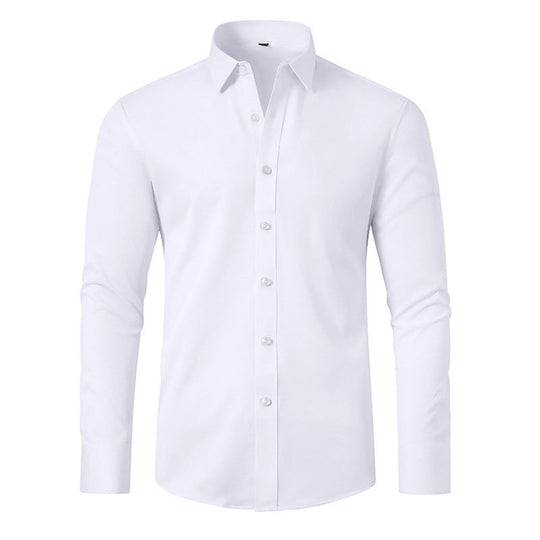 🎊Christmas sale - 50% Off🎊Men's Silky Wrinkle Resistant Solid Color Stretch Shirt