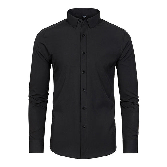 🎊Christmas sale - 50% Off🎊Men's Silky Wrinkle Resistant Solid Color Stretch Shirt