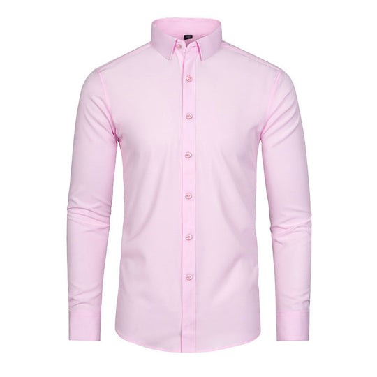 🎊Christmas sale - 50% Off🎊Men's Silky Wrinkle Resistant Solid Color Stretch Shirt