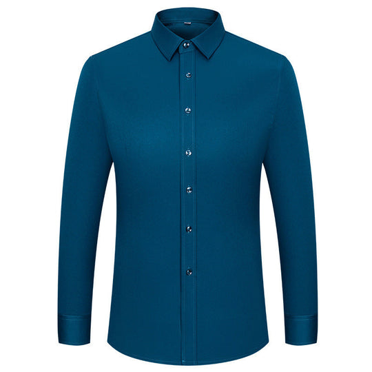 🎊Christmas sale - 50% Off🎊Men's Silky Wrinkle Resistant Solid Color Stretch Shirt