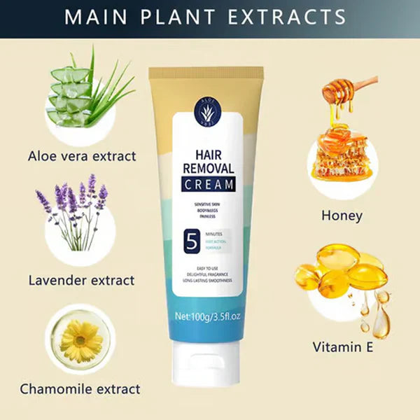 Painless Full Body Hair Removal Cream for Men & Women– Skin-friendly for all areas🌿