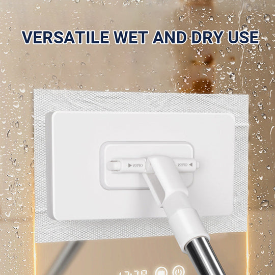 Disposable Dust Mop with 4 Reusable ClothsLightweight Floor Dusting Mop For Hardwood Tile Floors