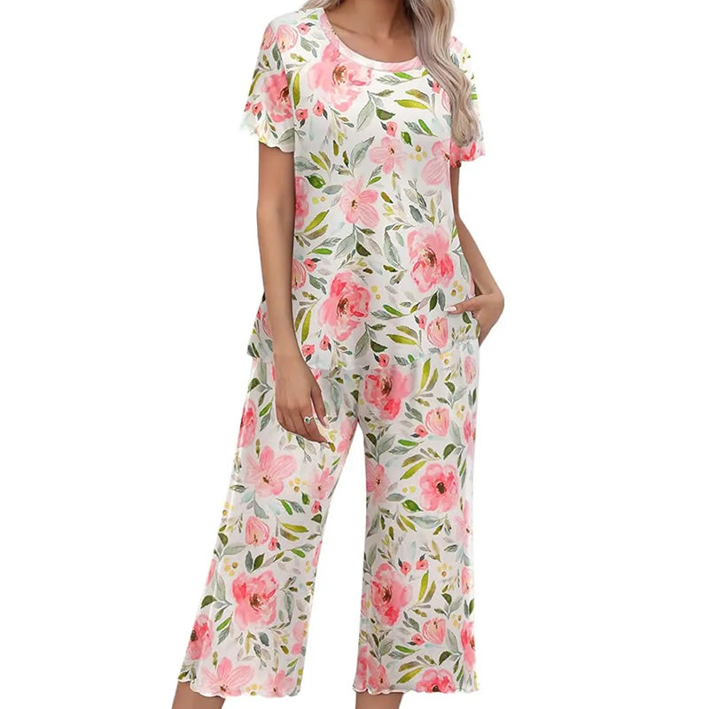 🎁Last Sale 50% OFF ⏳Women's Printed Top & Pants Sleepwear Set