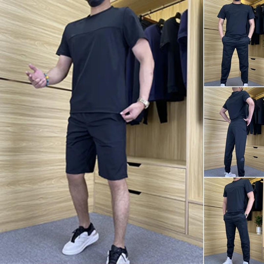 🏃‍♂️Men's Casual Sports Short-Sleeved Shirt & Pants 2-Piece Set