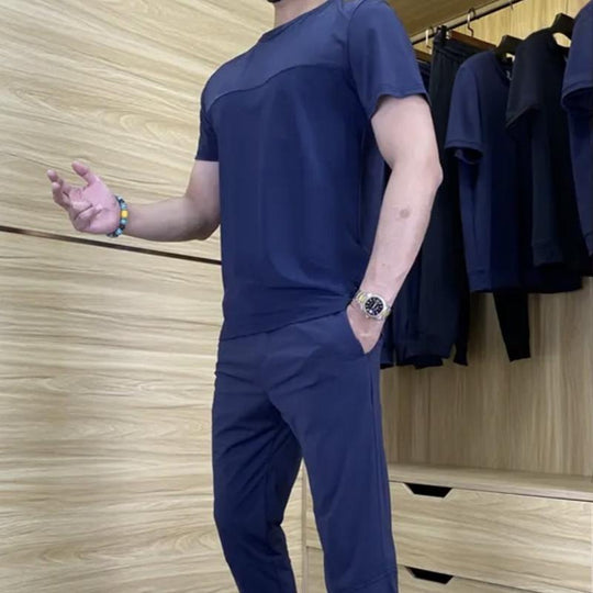 🏃‍♂️Men's Casual Sports Short-Sleeved Shirt & Pants 2-Piece Set
