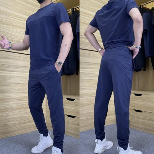 🏃‍♂️Men's Casual Sports Short-Sleeved Shirt & Pants 2-Piece Set