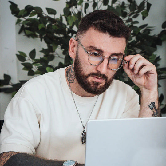 Retro Translucent Framed Glasses with Blue Light Filtering Lenses