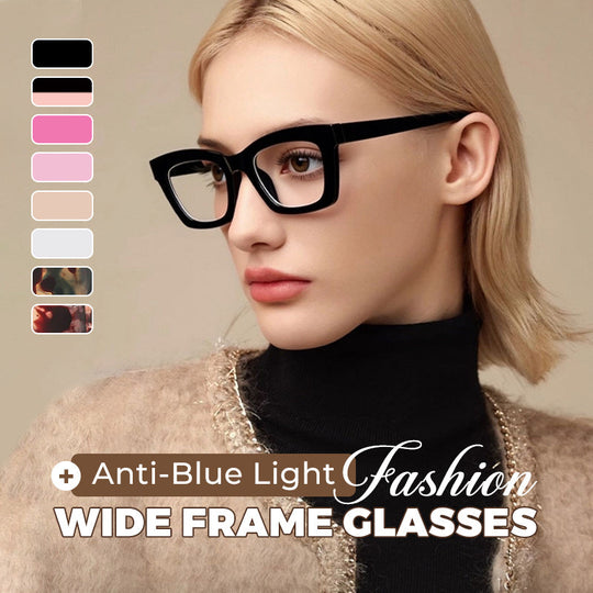 Anti-Blue Light Fashion Wide Frame Glasses