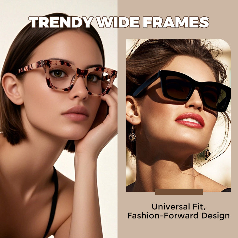 Anti-Blue Light Fashion Wide Frame Glasses