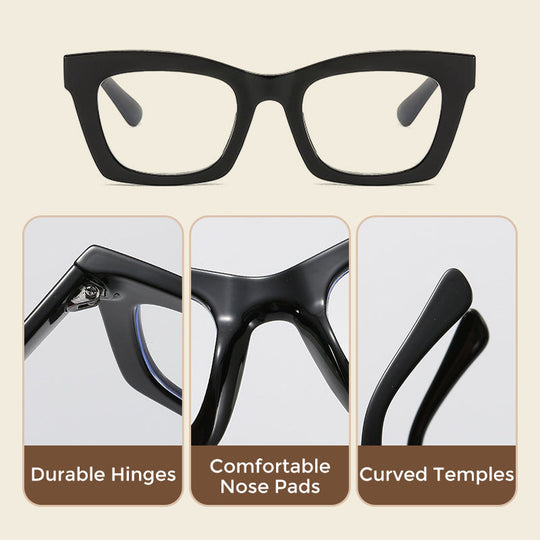 Anti-Blue Light Fashion Wide Frame Glasses