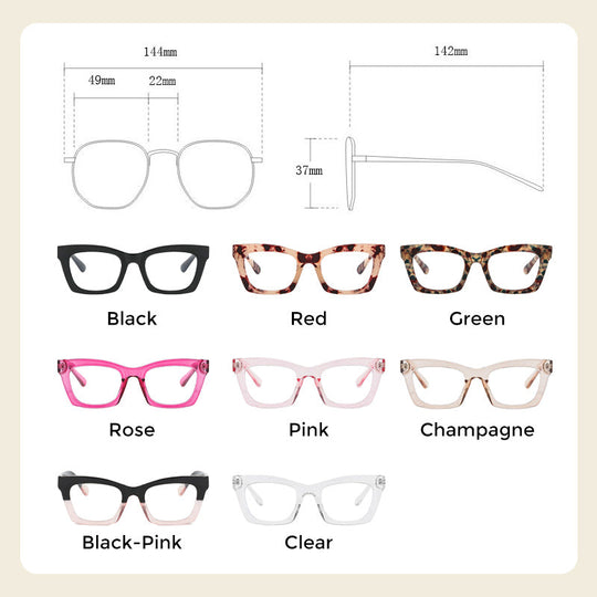 Anti-Blue Light Fashion Wide Frame Glasses