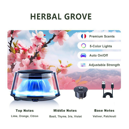 ☁️2025 Cloud Mist Car Diffuser - Auto On/Off with 30-Day USB-C Battery & 1 Refill = 1 Year Freshness