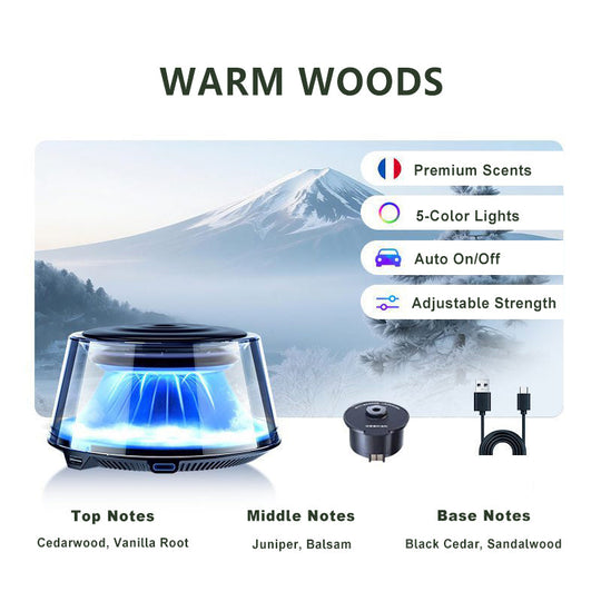 ☁️2025 Cloud Mist Car Diffuser - Auto On/Off with 30-Day USB-C Battery & 1 Refill = 1 Year Freshness