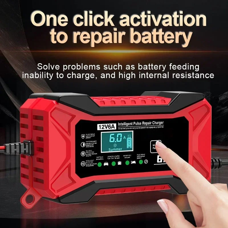 🔥HOT SALE (50% Off)🔥🛵🔋Smart Battery Charger for Car & Motorcycle