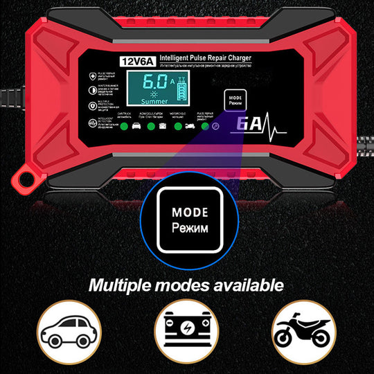 🔥HOT SALE (50% Off)🔥🛵🔋Smart Battery Charger for Car & Motorcycle