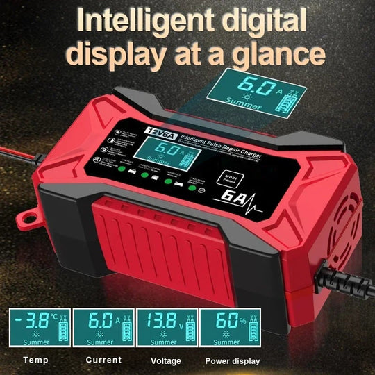 🔥HOT SALE (50% Off)🔥🛵🔋Smart Battery Charger for Car & Motorcycle