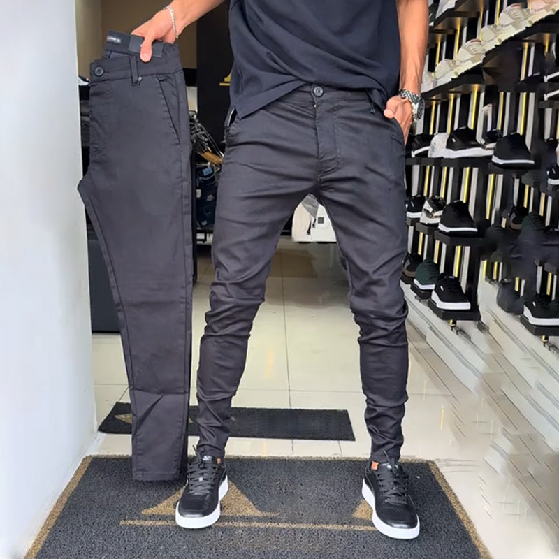 Men’s Slim-Fit Casual Solid Pants – Sleek Solid Tones, Slim Silhouette, Ideal for Easy Pairing 👔